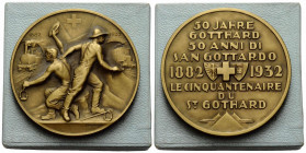 Medaillen / Medals
 Messingmedaille / Brass medal 1932. 45.0 mm. 50 Jahre Gotthard-Bahntunnel / 50 years of Gotthard rail tunnel. Stempel von / by Hu...