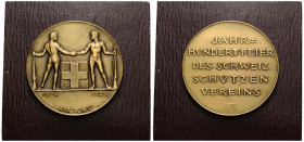 Schützentaler & Schützenmedaillen / Shooting talers & Shooting medals Aargau / Argovia
 Bronzemedaille / Bronze medal 1924 50.0 mm. Schützenmedaille,...
