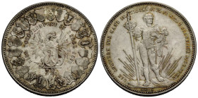Schützentaler & Schützenmedaillen / Shooting talers & Shooting medals Basel / Basle / Bâle
 5 Franken / 5 Francs 1879 37.5 mm. Silber Schützentaler, ...