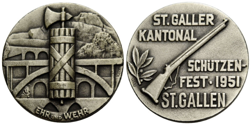 Schützentaler & Schützenmedaillen / Shooting talers & Shooting medals St. Gallen...