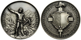 Schützentaler & Schützenmedaillen / Shooting talers & Shooting medals Luzern / Lucerne
 Silbermedaille / Silver medal 1889. 45.0 mm. Luzern. Central-...