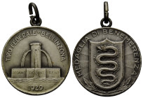 Schützentaler & Schützenmedaillen / Shooting talers & Shooting medals Tessin / Ticino
 Silbermedaille / Silver medal 1929 27.0 mm. Bellinzona. Tiro f...