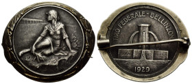 Schützentaler & Schützenmedaillen / Shooting talers & Shooting medals Tessin / Ticino
 Silbermedaille / Silver medal 1929. 35.0 x 31.0 mm. Bellinzona...