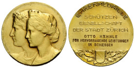 Schützentaler & Schützenmedaillen / Shooting talers & Shooting medals Zürich / Zurich
 Goldmedaille / Gold medal o.J. / ND. 27.0 mm. AU 0.750. Schütz...