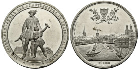 Schützentaler & Schützenmedaillen / Shooting talers & Shooting medals Zürich / Zurich
 Weissmetallmedaille / White metal medal 1872. 41.0 mm. PB/SN. ...