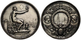 Schützentaler & Schützenmedaillen / Shooting talers & Shooting medals Zürich / Zurich
 Silbermedaille / Silver medal 1895. 45.0 mm. Winterthur. Eidge...