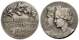 Schützentaler & Schützenmedaillen / Shooting talers & Shooting medals Zürich / Zurich
 Silbermedaille / Silver medal 1907 27.0 mm. Richter (Schützenm...