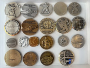 Schützentaler & Schützenmedaillen / Shooting talers & Shooting medals Lot
 Kupfer-, Messing- & versilberte Medaillen / Copper, brass & silver plated ...