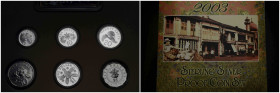 Republik, seit 1965
 Silber-Proof-Münzsatz / Silver Proof Coin Set 2003 Mzst MAS, Monetary Authority of Singapore. Coins : Dollars 5 and 1, Cents 5, ...