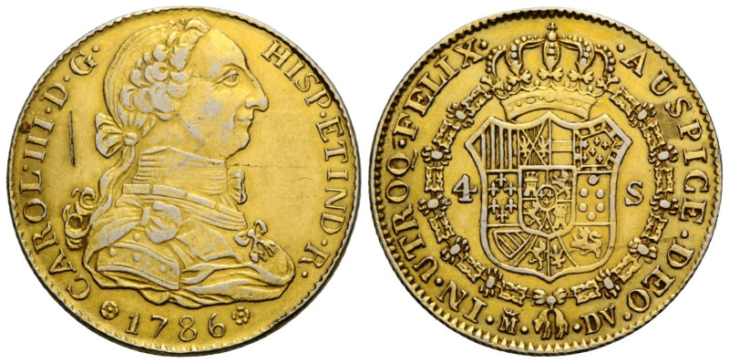 Königreich / Kingdom
Carlos III. 1759-1788 4 Escudos 1786 Uncertain Local Mint....