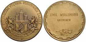 Prag / Praha
Beutler Miloslav, 1897 - 1964 Messingmedaille / Brass medal 1955 56.2 mm. Gravierte Auszeichnung der Internationalen Briefmarkenausstell...