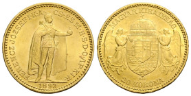 Franz Joseph I. 1848-1916 20 Kronen 1893 K B, Kremnitz / Kremnica, Slovakia. 21.0 mm. Gold 0.900. Friedberg 250. Vorzüglich / Extremely fine.