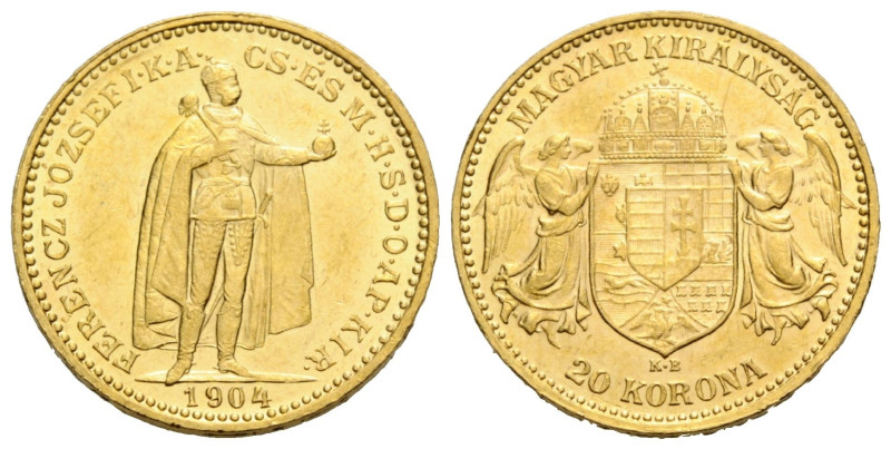 Franz Joseph I. 1848-1916 20 Kronen 1904 K B, Kremnitz / Kremnica, Slovakia. 21....