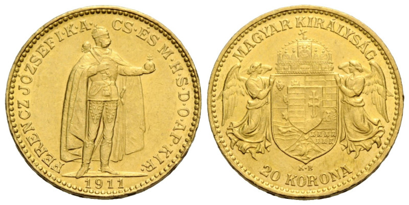 Franz Joseph I. 1848-1916 20 Kronen 1911 K B, Kremnitz / Kremnica, Slovakia. 21....