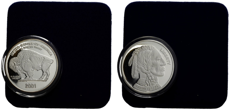 New York
 Silber / Silver Buffalo Proof Set 2001 1. 1 Unze / oz. Silber / Silve...