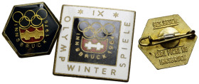 Abzeichen / Badge Olympische Spiele / Olympic Games
 Messing / Brass 1964 / 1976. Innsbruck 1976. IX Olymp. Winterspiele Innsbruck / IX Winter Olympi...