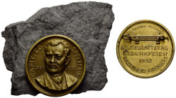 Objekte / Objects Schweiz / Switzerland
 Brosche / Brooch 1932. 30.0 mm. Messingmedaille / Brass medal. Obv. Legend: CAPIT.ED. SPELTERINI 1852 1931. ...