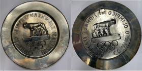 Objekte / Objects Rom
 Silberteller / Silverplate 330.0 mm. Silber / Silver (Ag 0.800). Italia / Italy / Roma / Olimpiade. Comitato Olimpico Nazional...