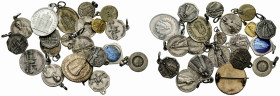 Anhänger / Pendant Schweiz / Switzerland
 Pilger Medaillen / Pilgrim medals o.J. / ND. Einsiedeln Messingmedaillen / Brass medal Lot aus 20 Stücke mi...