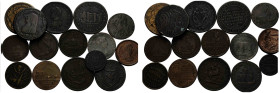 Diverse Länder / Various countries
 Diverse Münzen, Medaillen und Token Lot aus 15 Stücke (Kupfer, Messing) mit einem Total Gewicht v. 183.40 g. Lot ...