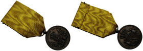 Niederlande / The Netherlands
 Bronze 1849 36.2 mm. Dienstzeichenmedaillen für das Heer (für 12 Jahre treue Dienste). Legende: Voor trouwen Dienst. S...