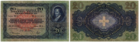 Schweiz / Switzerland Ausgaben der Schweizerischen Nationalbank ab 1907
 20 Franken 1949. Art. Institut Orell Füssli AG, Zürich. 143 x 86 mm. 3. Emis...