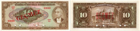 Türkei Republik
Ausgaben des Finanzministeriums / State Notes of the Minestry of Finance 10 Lira L1930 (1948, 15. Sept.). Specimen. Braun auf mehrfar...