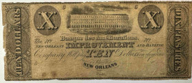 United States of America / USA New Orleans
Banque des Améliorations 10 Dollars 1859. Dixie Note. Serie No. DIX (US-Südstaaten). 8.2.1836. Haxb.LA.115...