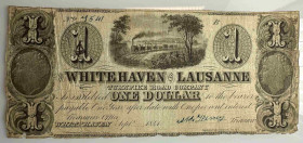 United States of America / USA Pennsylvania
 1 Dollar 1841, September. WHITEHAVEN AND LAUSANNE / TURNPIKE ROAD COMPANY. No. B 7541. Selten / Rare. St...
