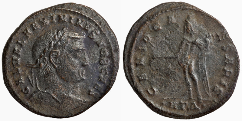 Maximinus II. (310 AD). Follis. Antioch. Obv: GAL VAL MAXIMINVS NOB CAES. laurea...