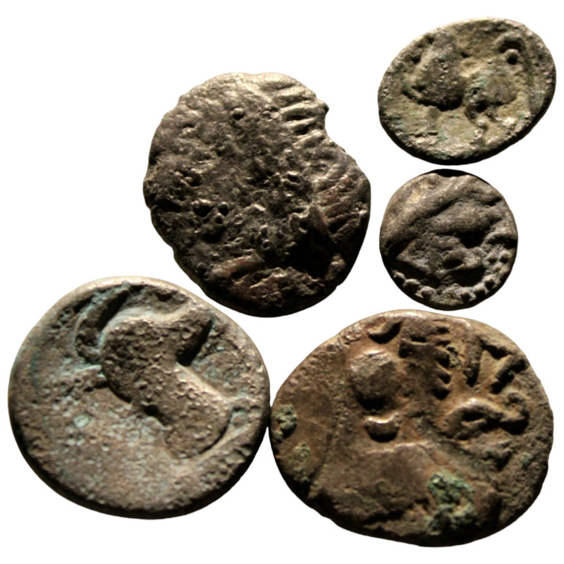 Lot of 5 Eastern Celts. Imitations of Philip II. of Macedon. "Kugelwange" (2.-1....