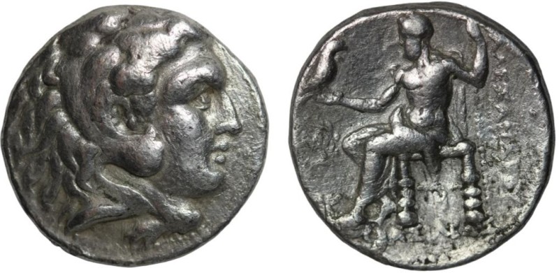 Alexander the Great. (336-323 BC) AR Tetradrachm. Obv: head of Alexander the gre...