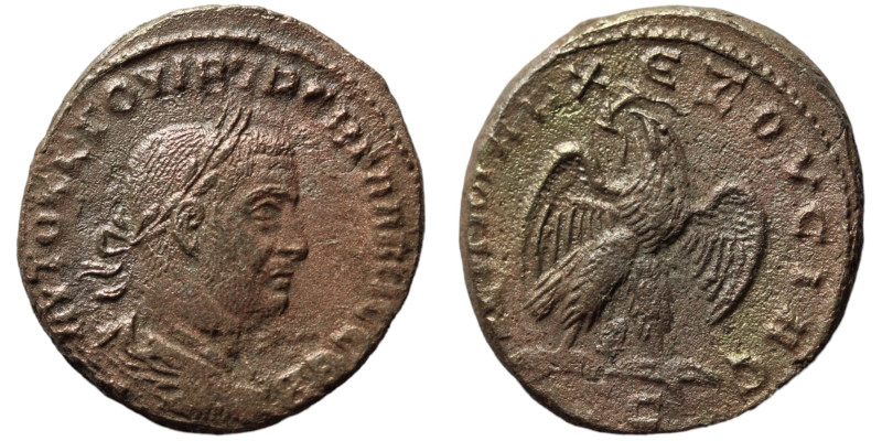 Trebonianus Gallus. (251-253 AD). Billon Tetradrachm. Antioch. Obv: laureate bus...