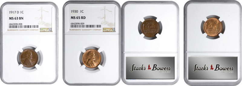 Lot of (2) Mint State Lincoln Cents. (NGC).

Included are: 1917-D MS-63 BN; an...