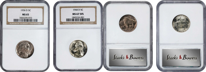 Lot of (2) Classic Nickel Five-Cent Pieces. (NGC).

Included are: 1936-D Buffa...