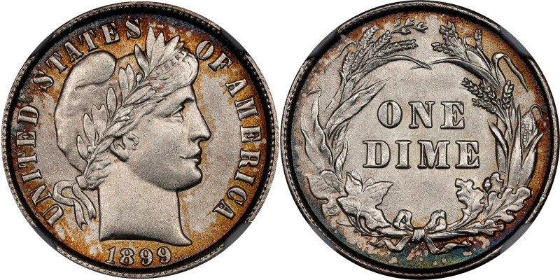 1899 Barber Dime. Unc Details--Cleaned (NGC).

PCGS# 4818. NGC ID: 23E9.