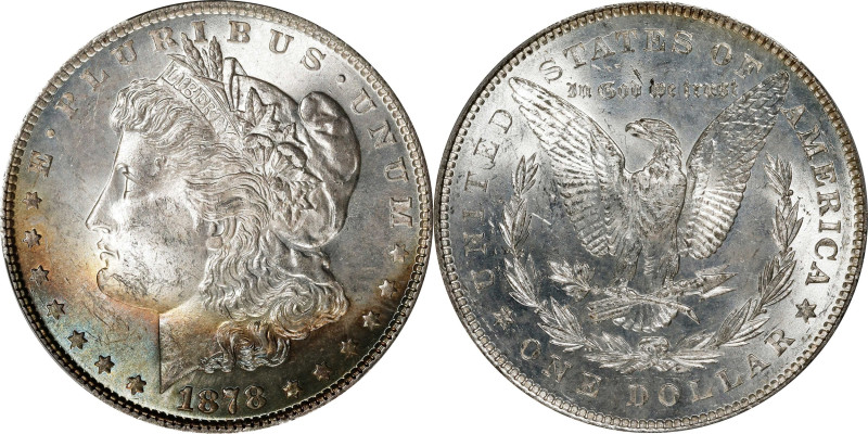 1878 Morgan Silver Dollar. 7/8 Tailfeathers. Weak. MS-63 (PCGS).

PCGS# 7070. ...