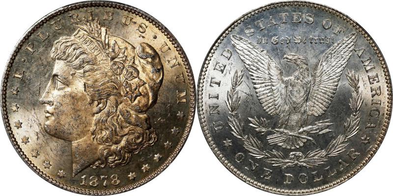 1878 Morgan Silver Dollar. 7 Tailfeathers. Reverse of 1878. MS-63 (PCGS).

PCG...