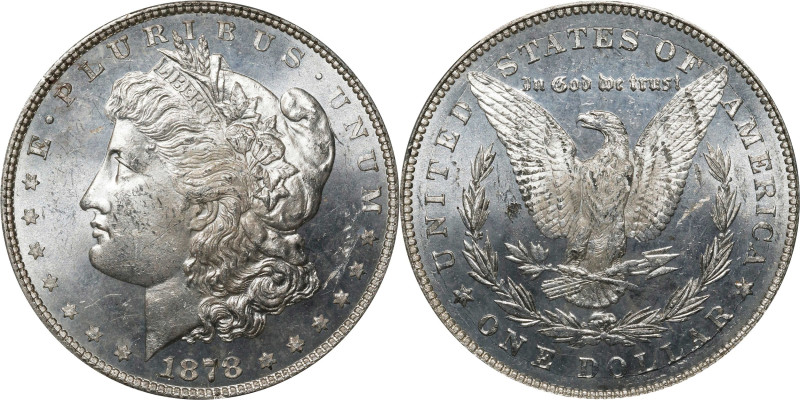 1878 Morgan Silver Dollar. 7 Tailfeathers. Reverse of 1878. MS-63 (PCGS).

PCG...