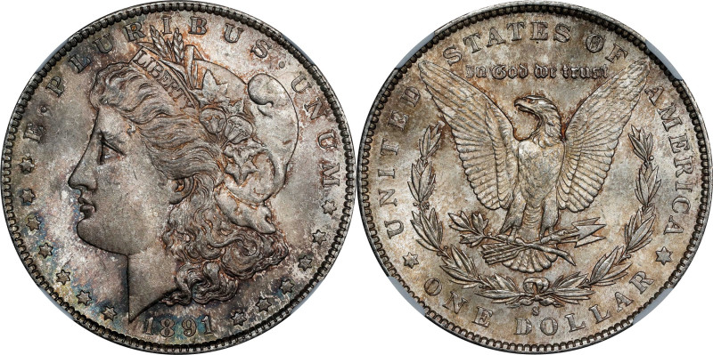 1891-S Morgan Silver Dollar. MS-64 (NGC).

PCGS# 7210. NGC ID: 255K.