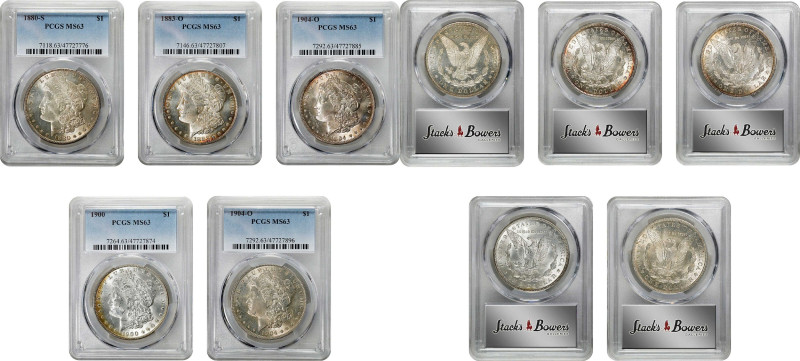 Lot of (5) Choice Mint State Morgan Silver Dollars. MS-63 (PCGS).

Included ar...