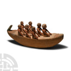 Egyptian Wooden Model Boat with Oarsmen