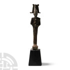 Egyptian Bronze Figure of Osiris Wearing Plumed Atef Crown