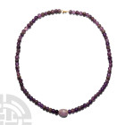Egyptian Amethyst Bead Necklace with Scaraboid