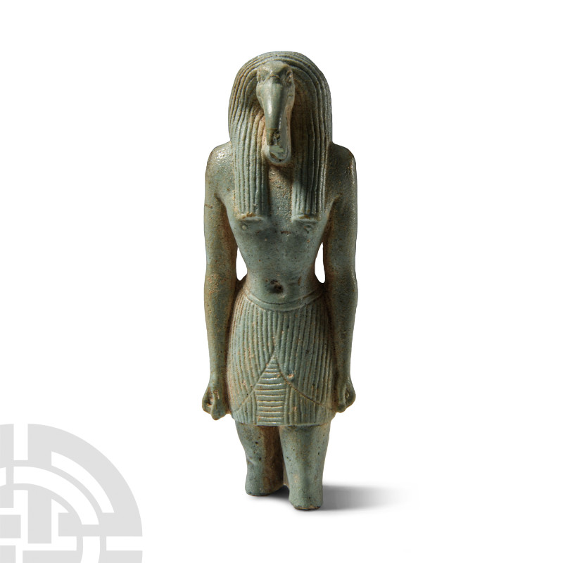 Egyptian Faience Figure of Thoth
26th Dynasty, 664-525 B.C. In ibis-headed form...