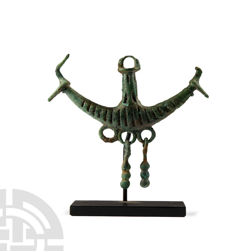 Archaic Greek Bronze Attachment with Animal Heads
Circa 8th century B.C. Pendan...