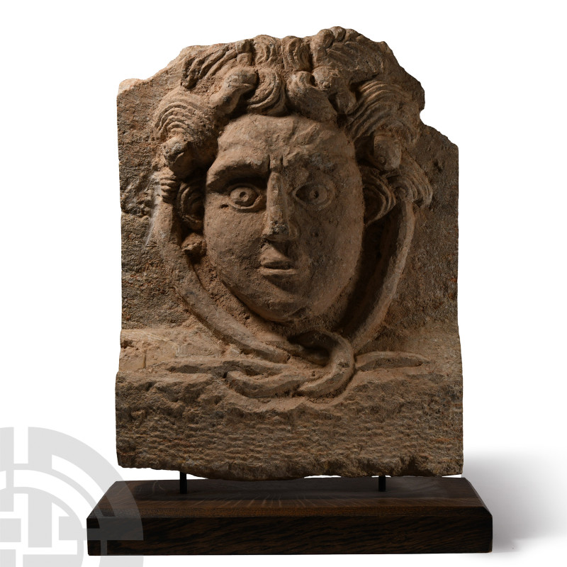 Eastern Roman Stone Relief of Medusa
2nd-3rd century A.D. With a ledge to the b...