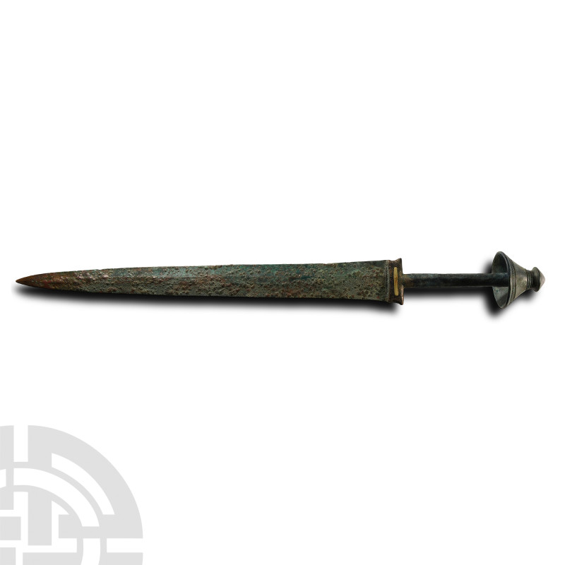 Amarlu Bronze Dagger with Bell-shaped Pommel
Late 2nd millennium B.C. With soli...