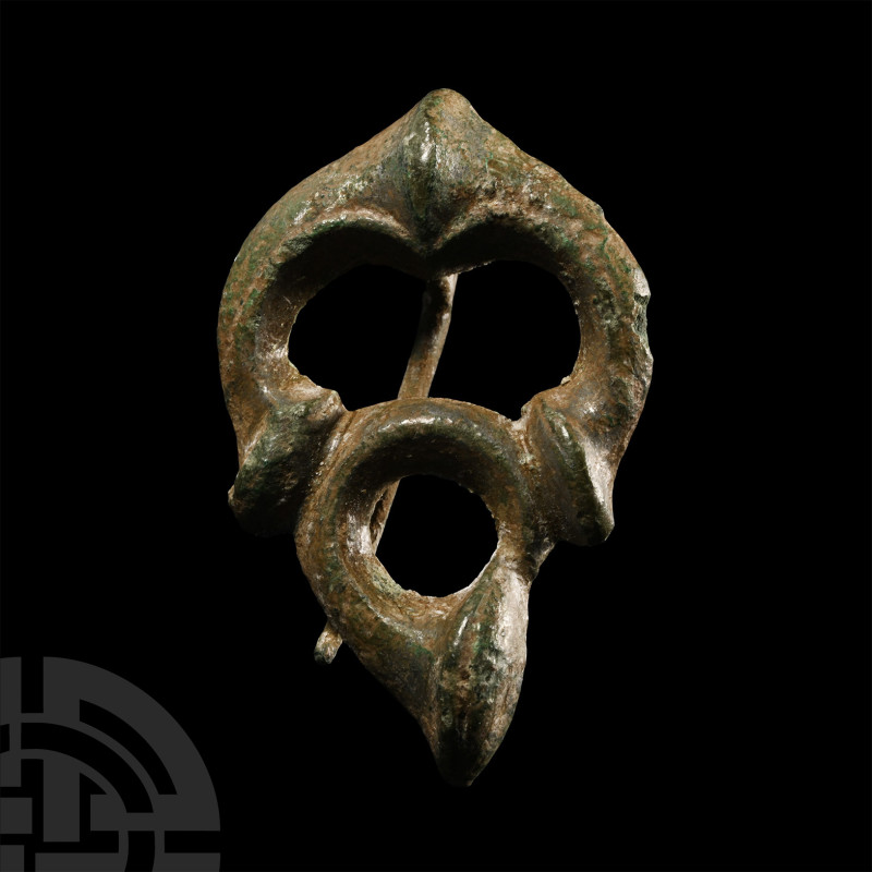 British Roman Military Bronze Trumpet-Whorl Plate Brooch
1st-2nd century A.D. W...