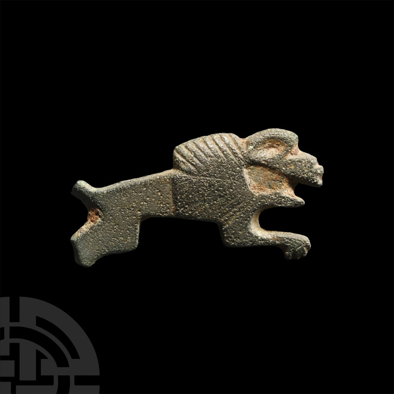 Roman 'Essex' Bronze Lion Brooch
Circa 2nd century A.D. Plate brooch formed as ...